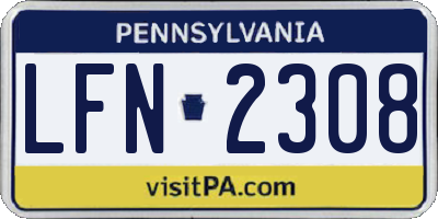 PA license plate LFN2308