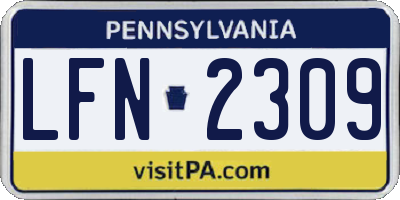PA license plate LFN2309
