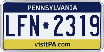 PA license plate LFN2319