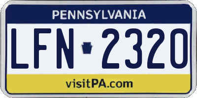 PA license plate LFN2320