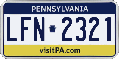 PA license plate LFN2321