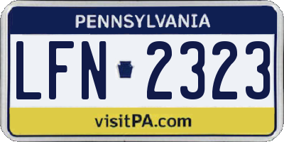 PA license plate LFN2323