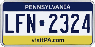 PA license plate LFN2324