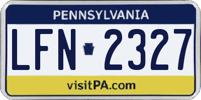 PA license plate LFN2327