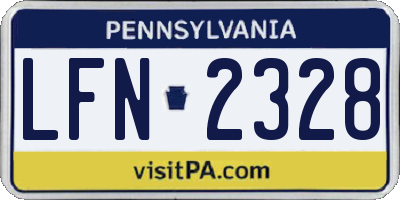 PA license plate LFN2328