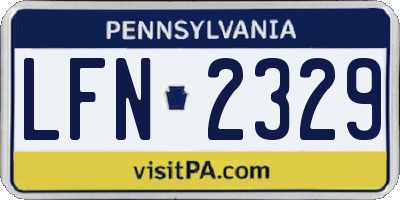 PA license plate LFN2329