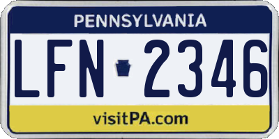 PA license plate LFN2346