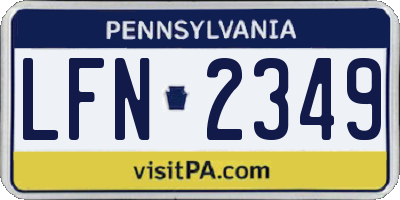 PA license plate LFN2349