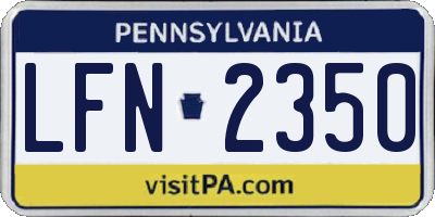 PA license plate LFN2350