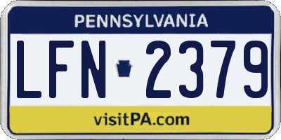 PA license plate LFN2379