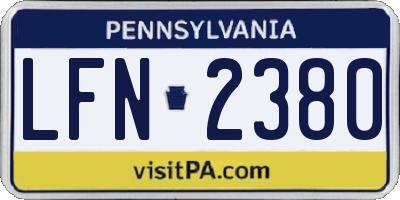 PA license plate LFN2380