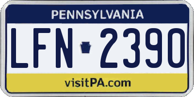 PA license plate LFN2390