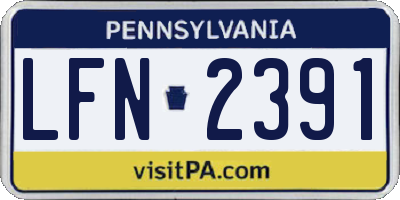 PA license plate LFN2391