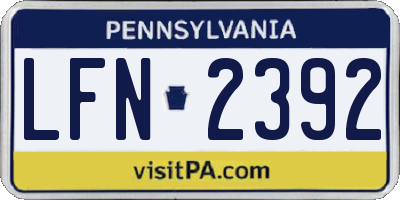 PA license plate LFN2392