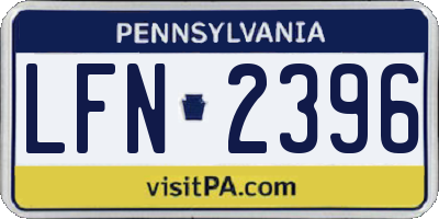 PA license plate LFN2396