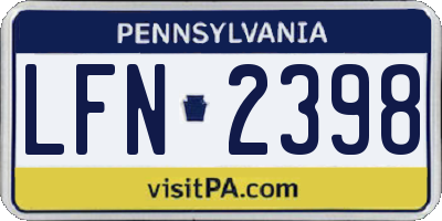 PA license plate LFN2398