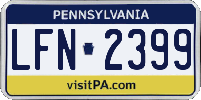PA license plate LFN2399