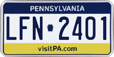 PA license plate LFN2401