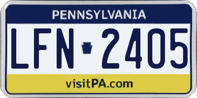 PA license plate LFN2405