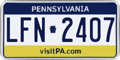PA license plate LFN2407
