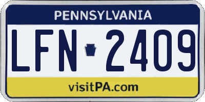 PA license plate LFN2409
