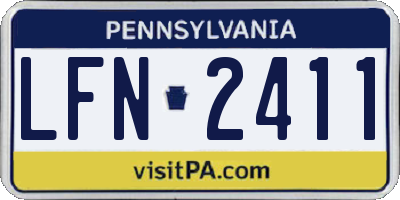 PA license plate LFN2411