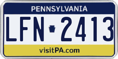 PA license plate LFN2413