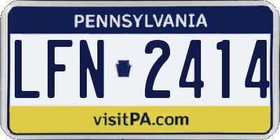 PA license plate LFN2414