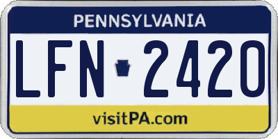 PA license plate LFN2420