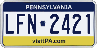 PA license plate LFN2421