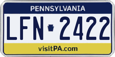 PA license plate LFN2422