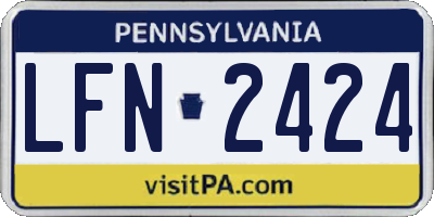 PA license plate LFN2424