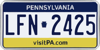 PA license plate LFN2425