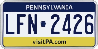 PA license plate LFN2426