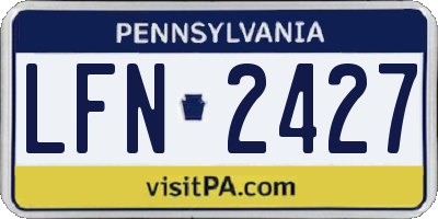 PA license plate LFN2427