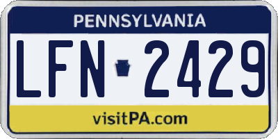 PA license plate LFN2429