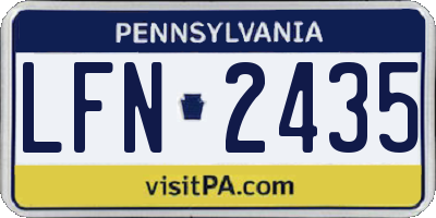 PA license plate LFN2435
