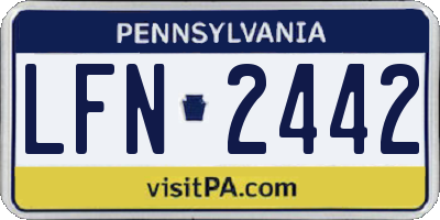 PA license plate LFN2442