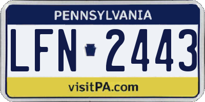 PA license plate LFN2443