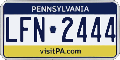 PA license plate LFN2444