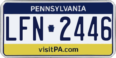 PA license plate LFN2446