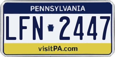 PA license plate LFN2447