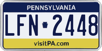 PA license plate LFN2448