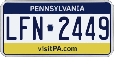 PA license plate LFN2449