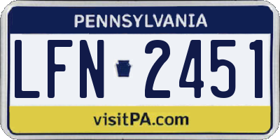 PA license plate LFN2451