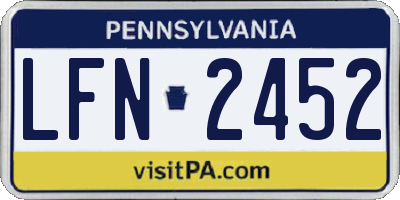 PA license plate LFN2452