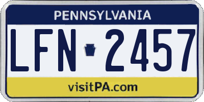PA license plate LFN2457