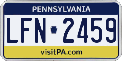 PA license plate LFN2459