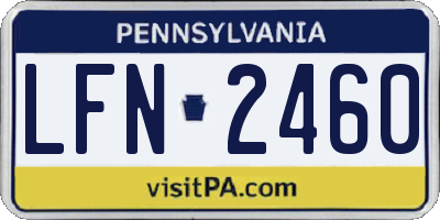 PA license plate LFN2460