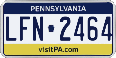 PA license plate LFN2464